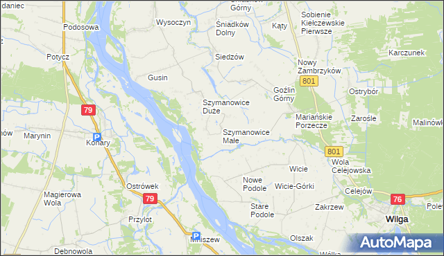 mapa Szymanowice Małe, Szymanowice Małe na mapie Targeo