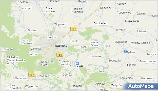 mapa Tęcza, Tęcza na mapie Targeo