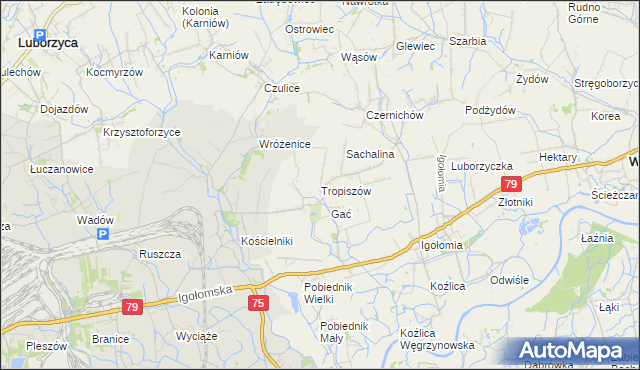 mapa Tropiszów, Tropiszów na mapie Targeo