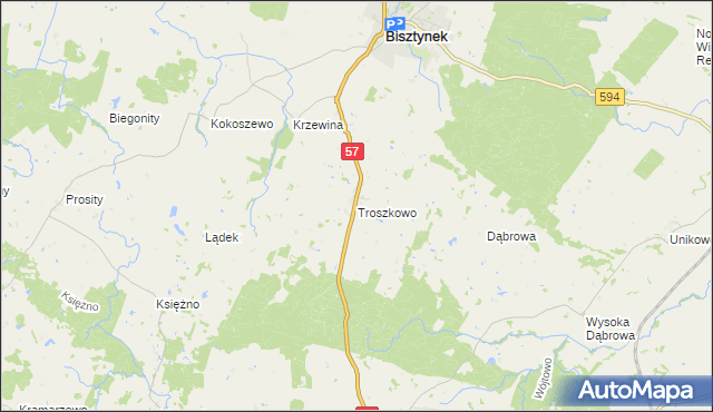 mapa Troszkowo, Troszkowo na mapie Targeo