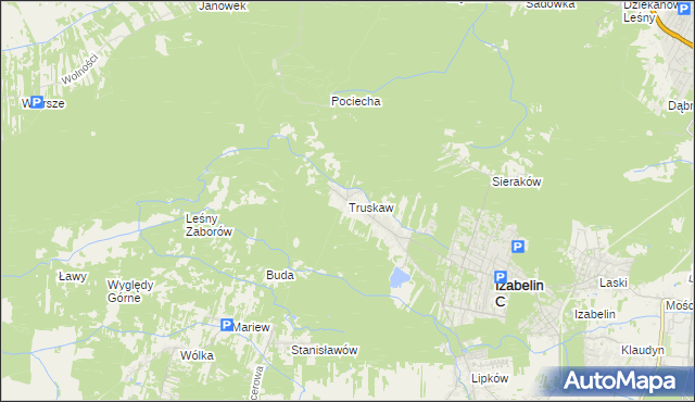 mapa Truskaw, Truskaw na mapie Targeo