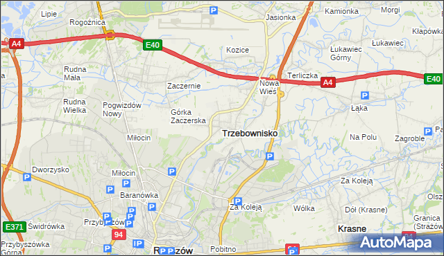 mapa Trzebownisko, Trzebownisko na mapie Targeo