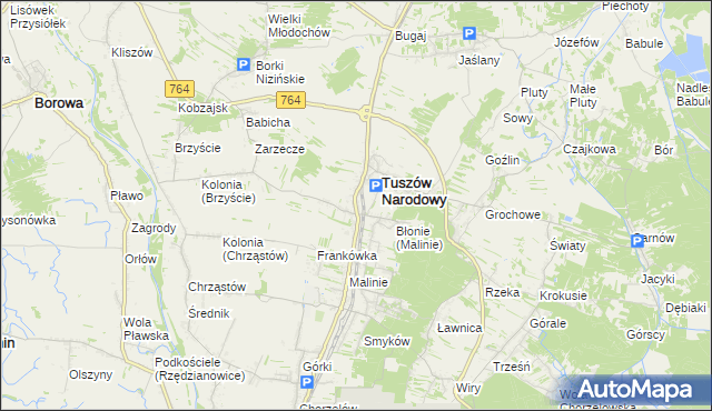 mapa Tuszów Mały, Tuszów Mały na mapie Targeo