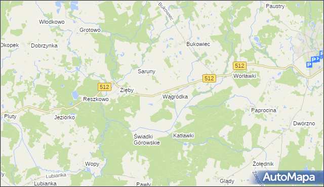 mapa Wągródka, Wągródka na mapie Targeo