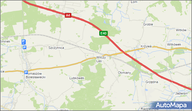 mapa Wilczy Las, Wilczy Las na mapie Targeo