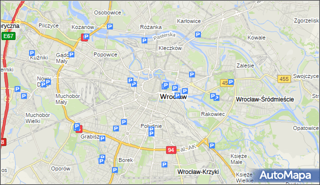 mapa Wrocławia, Wrocław na mapie Targeo