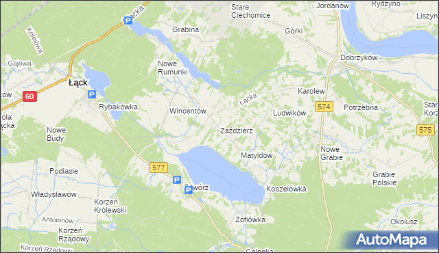 mapa Zaździerz, Zaździerz na mapie Targeo