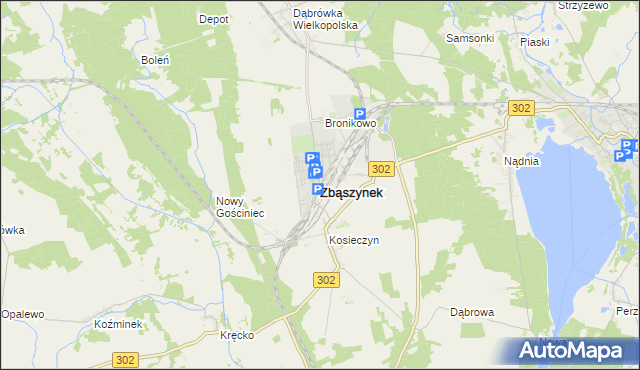 mapa Zbąszynek, Zbąszynek na mapie Targeo