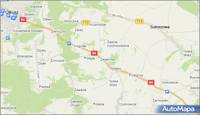 mapa Zederman, Zederman na mapie Targeo