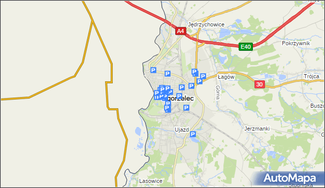 mapa Zgorzelec, Zgorzelec na mapie Targeo
