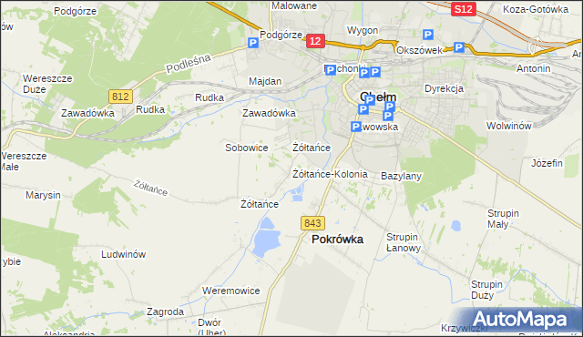 mapa Żółtańce-Kolonia, Żółtańce-Kolonia na mapie Targeo