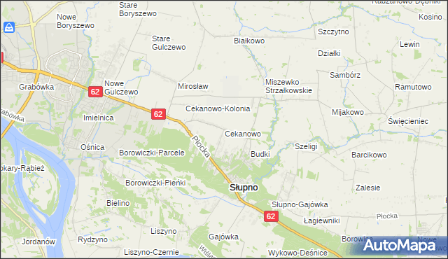 mapa Cekanowo gmina Słupno, Cekanowo gmina Słupno na mapie Targeo