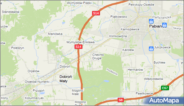 mapa Chechło Drugie, Chechło Drugie na mapie Targeo