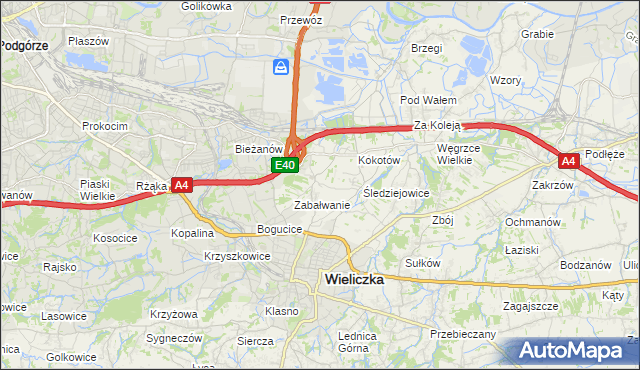 mapa Czarnochowice, Czarnochowice na mapie Targeo