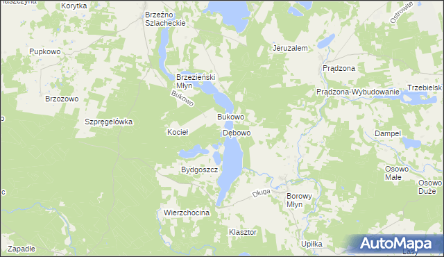 mapa Dębowo gmina Lipnica, Dębowo gmina Lipnica na mapie Targeo