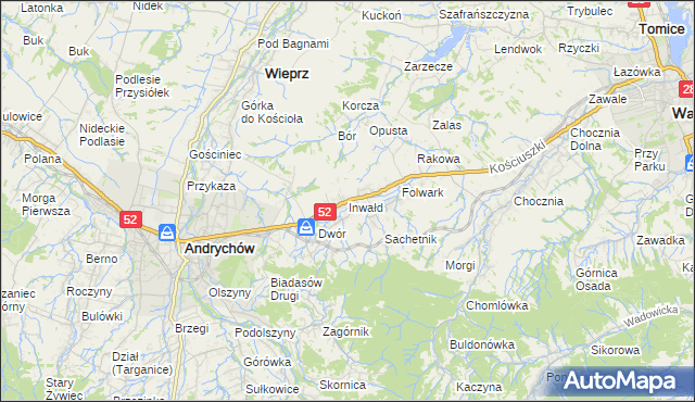 mapa Inwałd, Inwałd na mapie Targeo