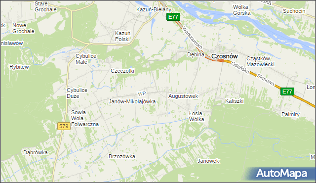 mapa Jesionka gmina Czosnów, Jesionka gmina Czosnów na mapie Targeo