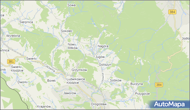 mapa Jugów, Jugów na mapie Targeo