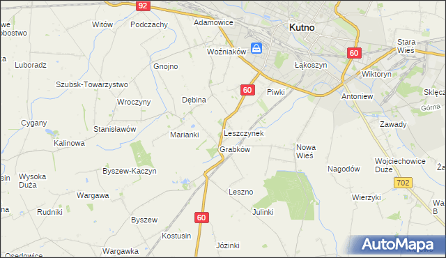 mapa Leszczynek, Leszczynek na mapie Targeo