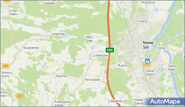 mapa Lubieszów gmina Nowa Sól, Lubieszów gmina Nowa Sól na mapie Targeo