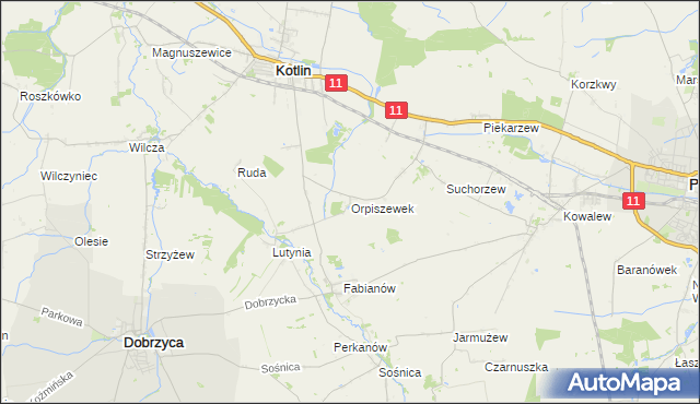 mapa Orpiszewek, Orpiszewek na mapie Targeo