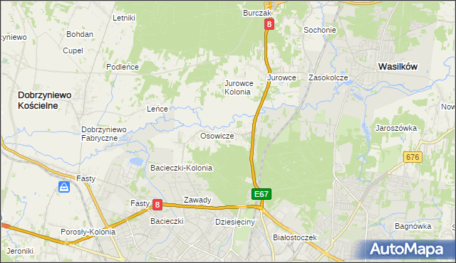 mapa Sielachowskie, Sielachowskie na mapie Targeo