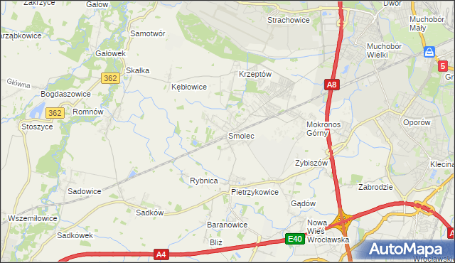 mapa Smolec, Smolec na mapie Targeo