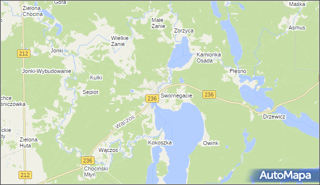 mapa Swornegacie, Swornegacie na mapie Targeo