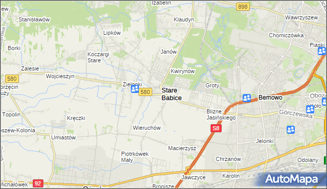mapa Babice Nowe, Babice Nowe na mapie Targeo