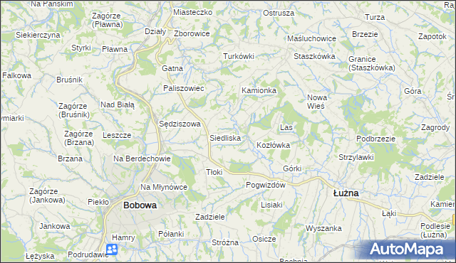 mapa Biesna, Biesna na mapie Targeo