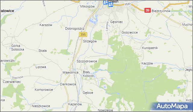 mapa Dębniki gmina Strzelin, Dębniki gmina Strzelin na mapie Targeo