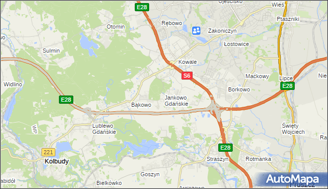 mapa Jankowo Gdańskie, Jankowo Gdańskie na mapie Targeo