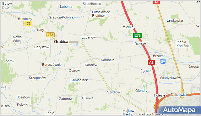 mapa Kamocin, Kamocin na mapie Targeo