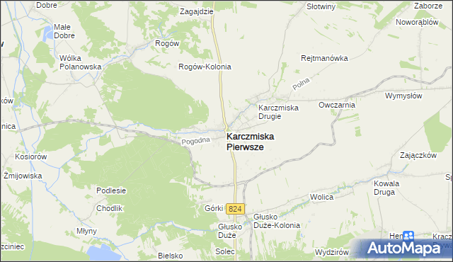 mapa Karczmiska Pierwsze, Karczmiska Pierwsze na mapie Targeo