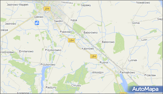 mapa Kąsinowo, Kąsinowo na mapie Targeo