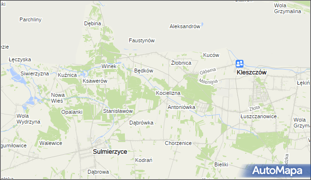 mapa Kocielizna, Kocielizna na mapie Targeo