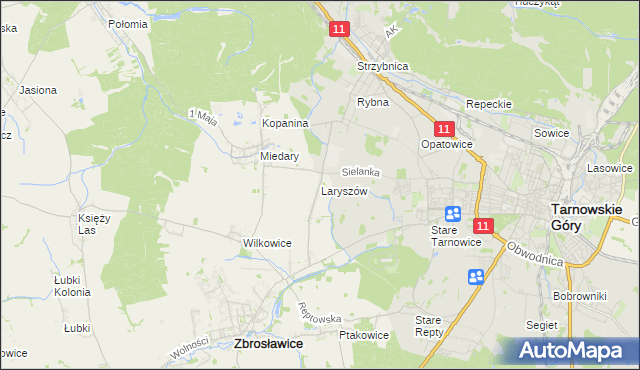 mapa Laryszów, Laryszów na mapie Targeo