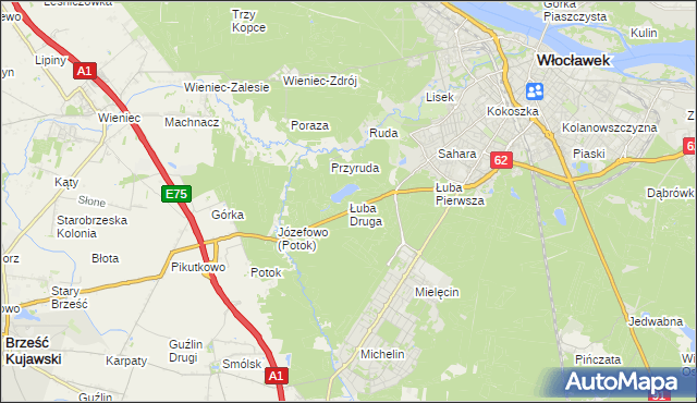 mapa Łuba Druga, Łuba Druga na mapie Targeo