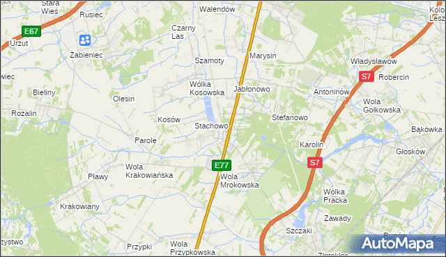 mapa Mroków gmina Lesznowola, Mroków gmina Lesznowola na mapie Targeo