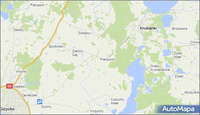 mapa Pieczonki, Pieczonki na mapie Targeo