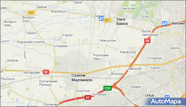 mapa Piotrkówek Mały, Piotrkówek Mały na mapie Targeo