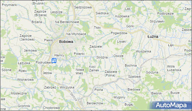 mapa Stróżna, Stróżna na mapie Targeo