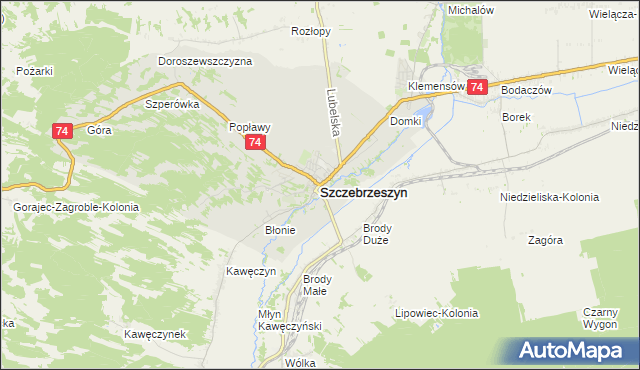 mapa Szczebrzeszyn, Szczebrzeszyn na mapie Targeo