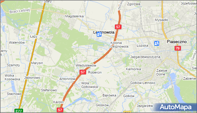 mapa Wilcza Góra gmina Lesznowola, Wilcza Góra gmina Lesznowola na mapie Targeo