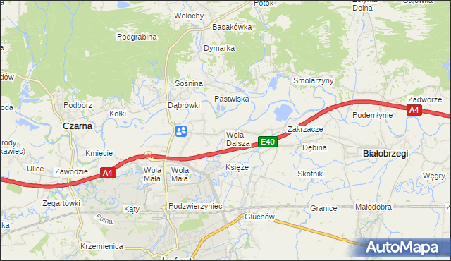 mapa Wola Dalsza, Wola Dalsza na mapie Targeo