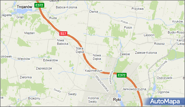 mapa Nowa Dąbia, Nowa Dąbia na mapie Targeo