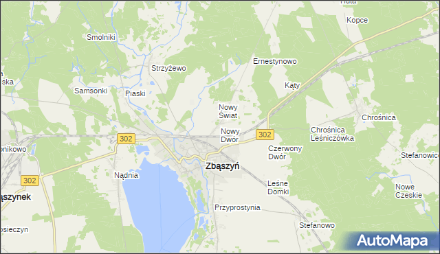 mapa Nowy Dwór gmina Zbąszyń, Nowy Dwór gmina Zbąszyń na mapie Targeo