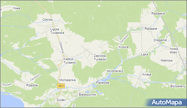 mapa Zakrzów Turawski, Zakrzów Turawski na mapie Targeo