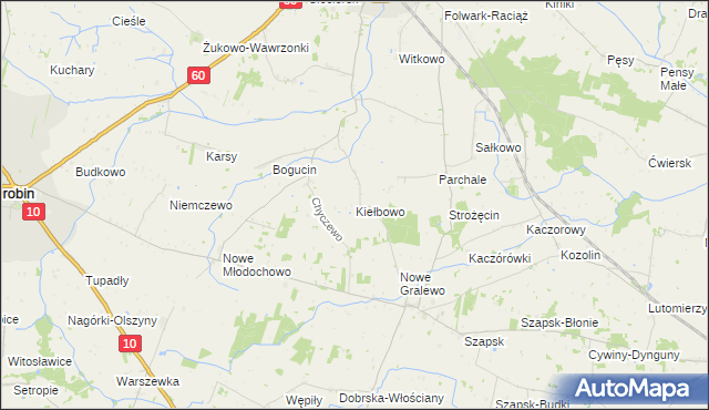 mapa Kiełbowo, Kiełbowo na mapie Targeo