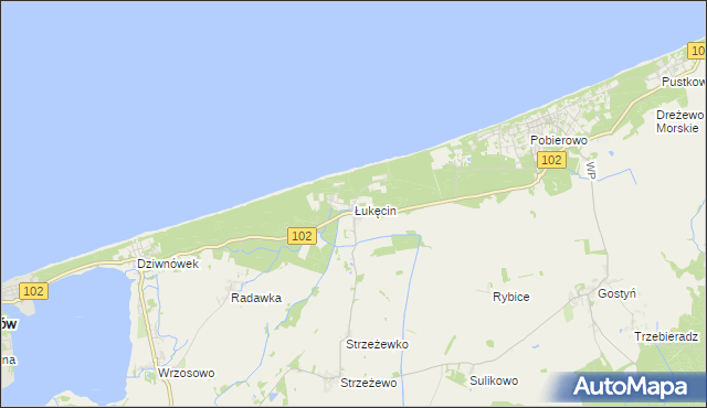 mapa Łukęcin, Łukęcin na mapie Targeo